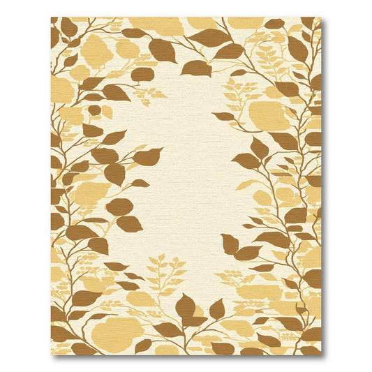 Earthy Brown Beige Botanical Branches Rug