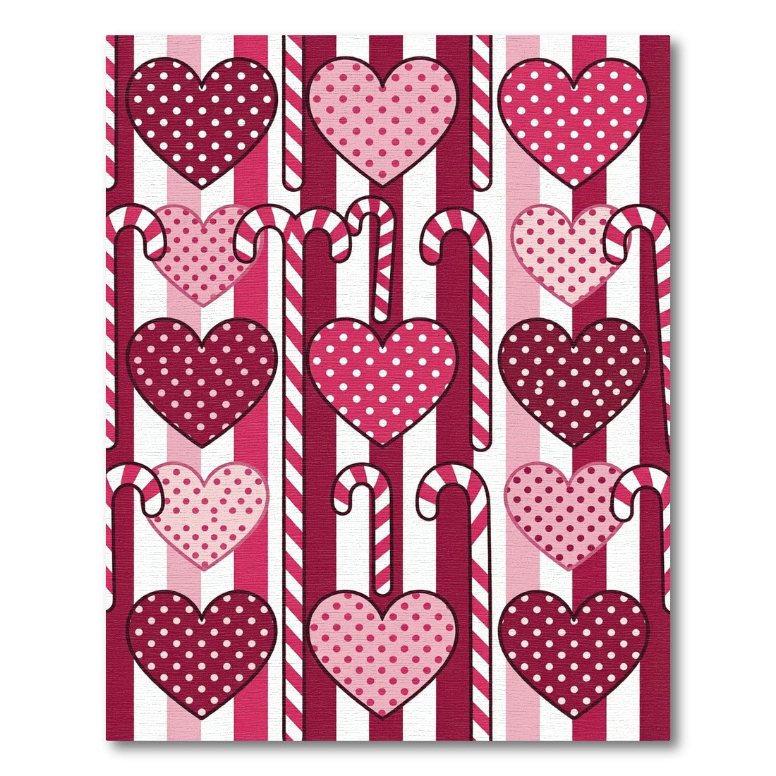 Sweet Hearts Candy Cane Stripes Rug