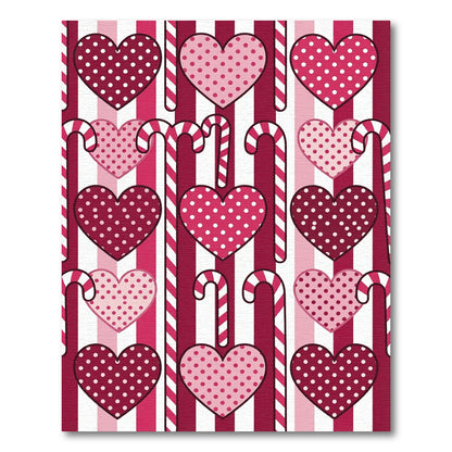Sweet Hearts Candy Cane Stripes Rug