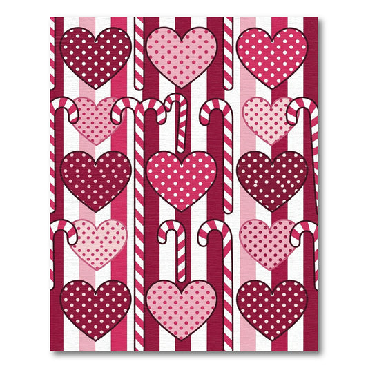 Sweet Hearts Candy Cane Stripes Rug
