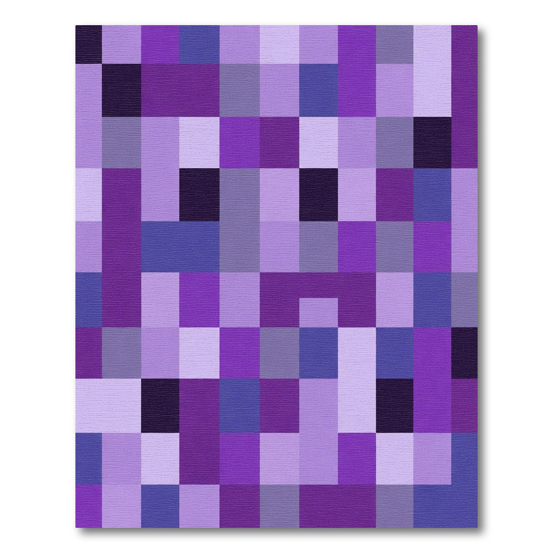 Purple Patchwork Geometric Quilt Rug