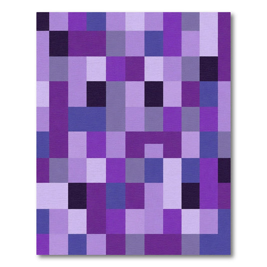 Purple Patchwork Geometric Quilt Rug