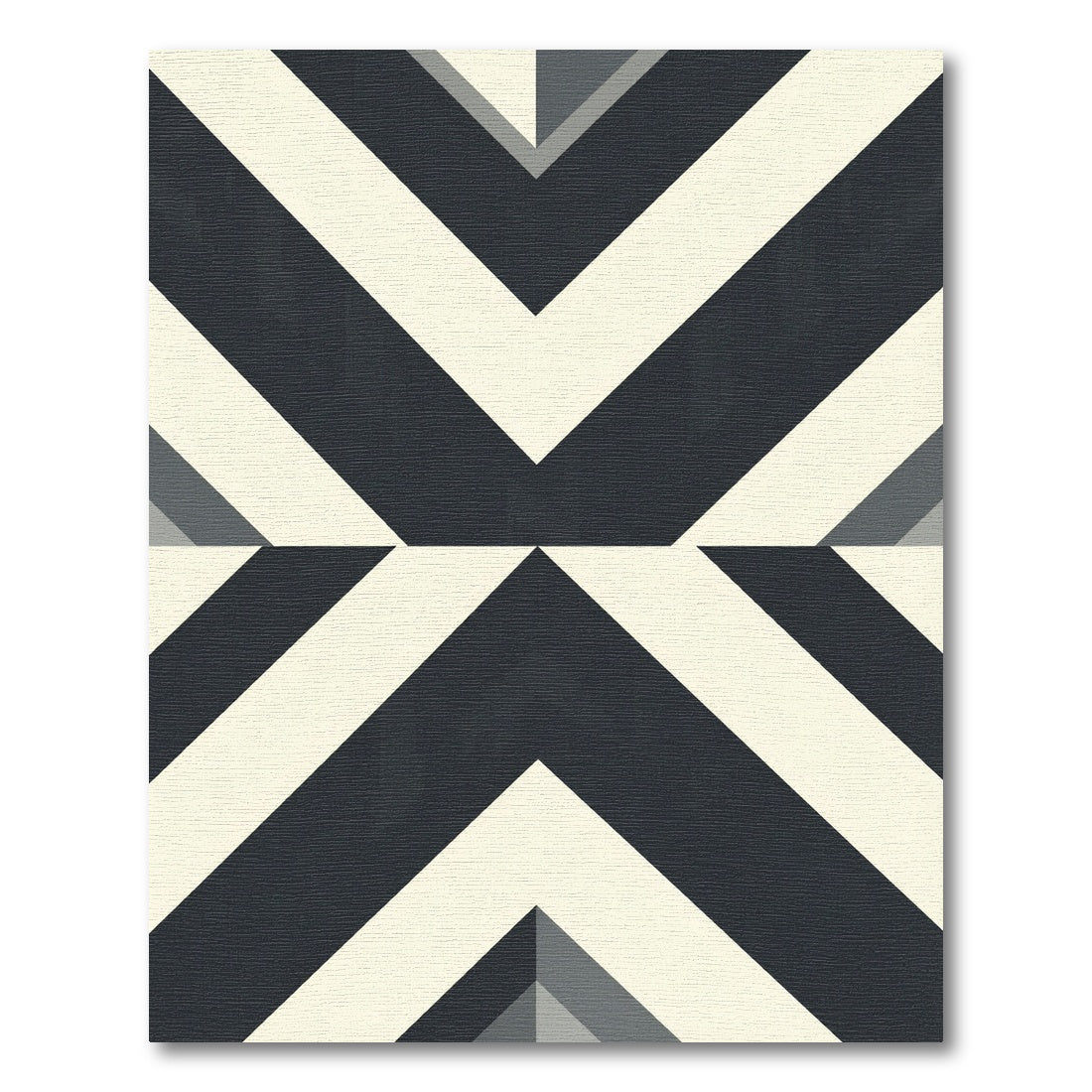 Modern Monochrome Sharp Geometric Chevron Rug