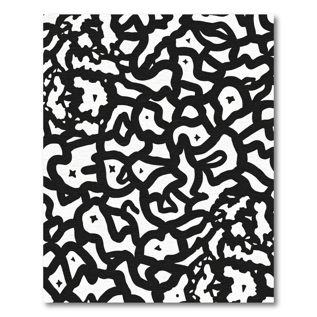Monochromatic Organic Line Art Rug