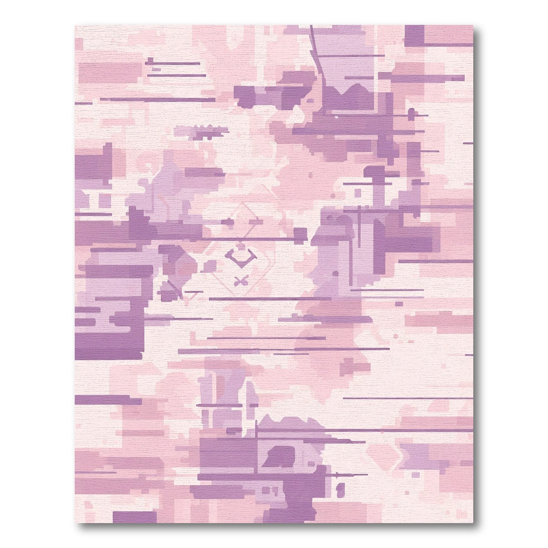 Soft Pink Purple Glitch Blocks Rug