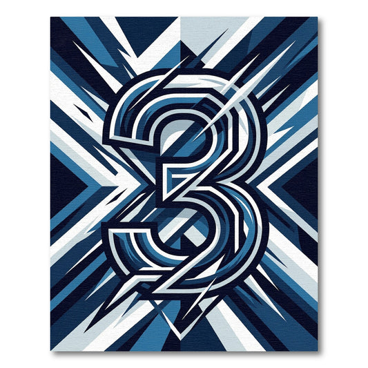 Navy White Bold 3 Geometric Rug