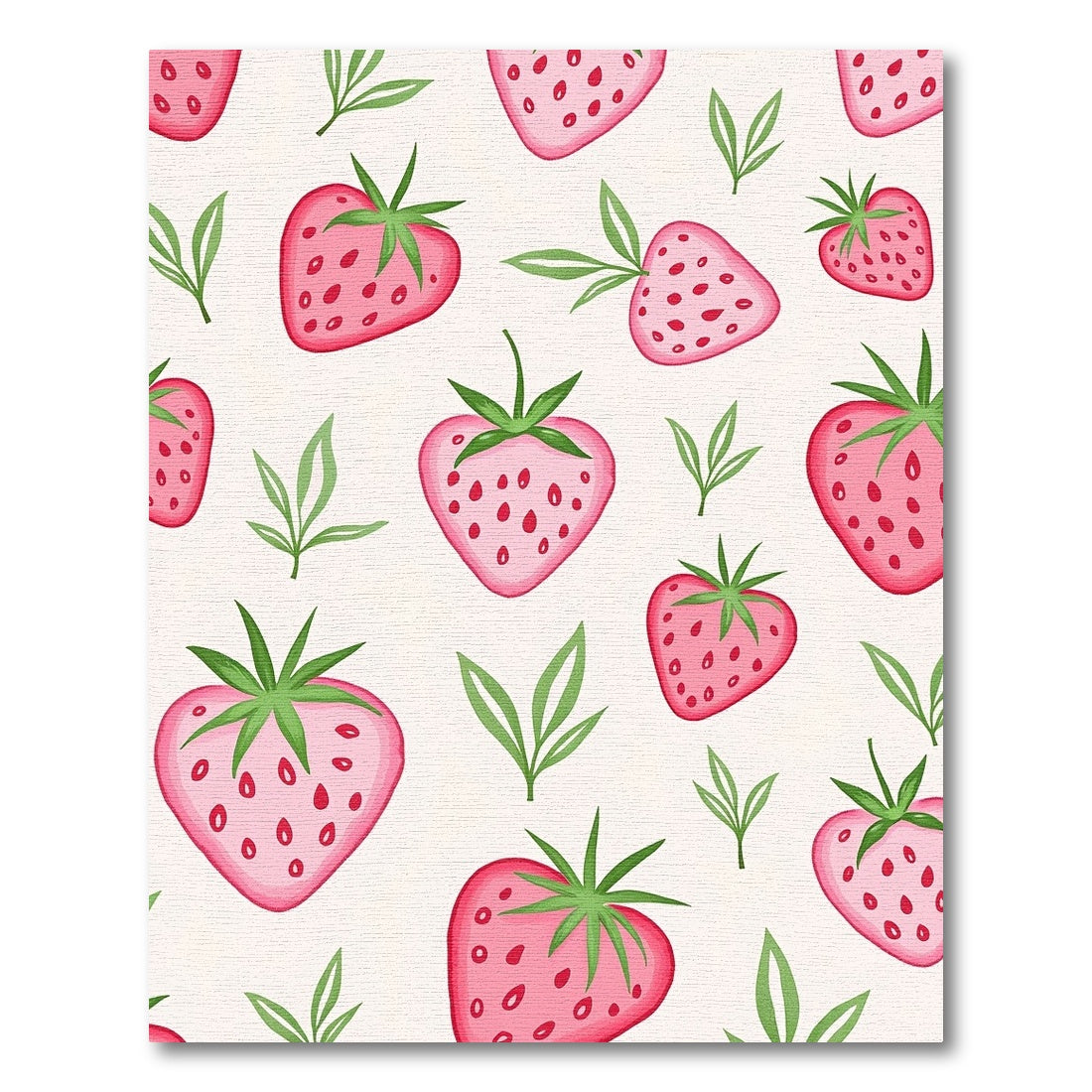 Pink Strawberry Fruit Garden Whimsical Rug