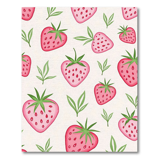 Pink Strawberry Fruit Garden Whimsical Rug