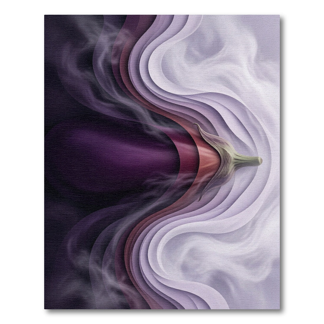 Purple Aubergine Swirl Layered Art Rug