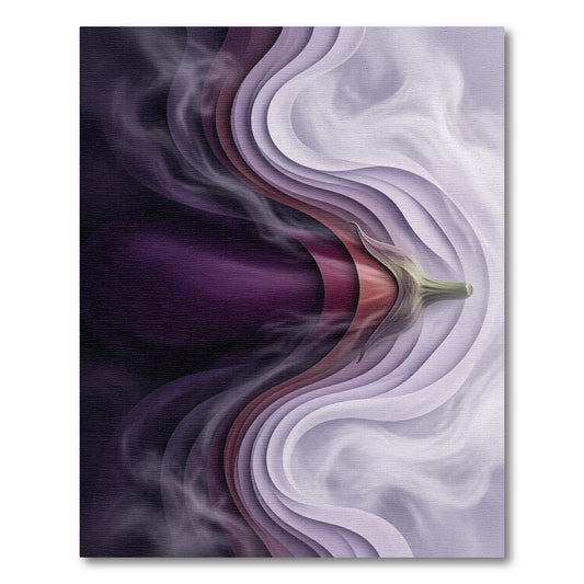 Purple Aubergine Swirl Layered Art Rug