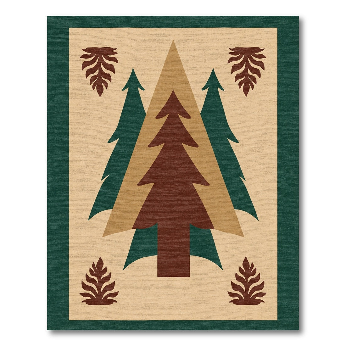 Woodland Forest Trees Quilt Rug
