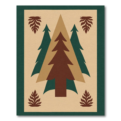 Woodland Forest Trees Quilt Rug