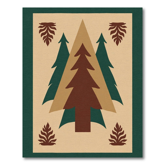 Woodland Forest Trees Quilt Rug