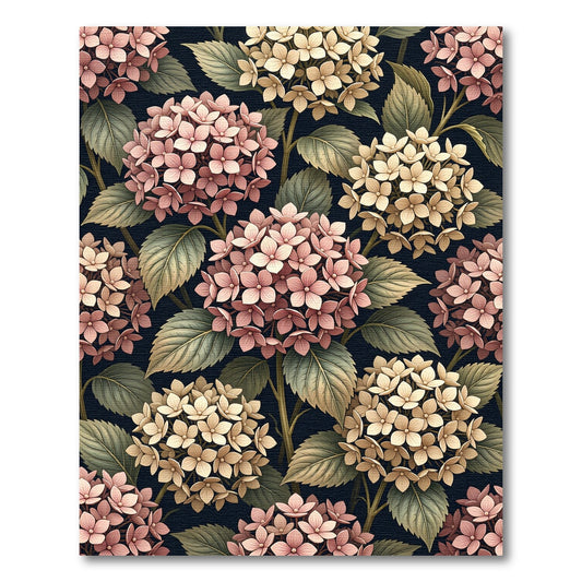 Vintage Blush Hydrangea Botanical Bloom Rug