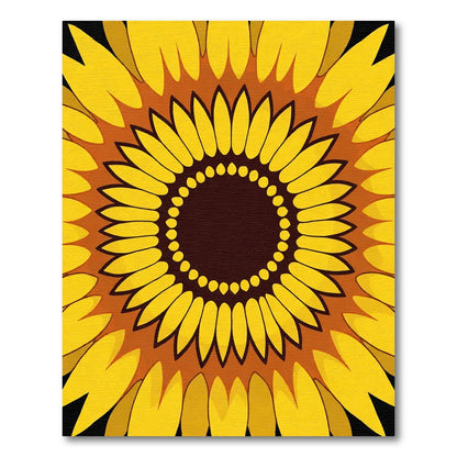 Golden Yellow Sunflower Petal Radiance Rug