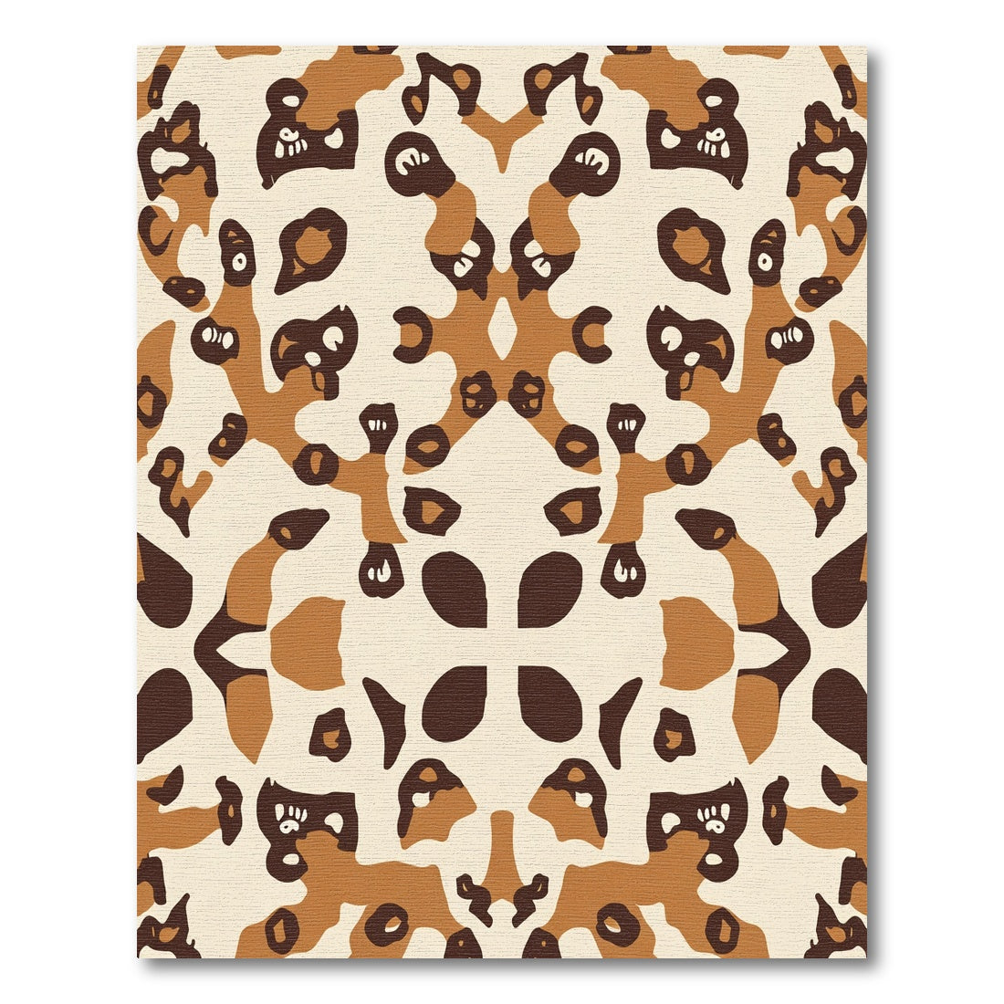 Brown And Cream Abstract Animalistic Forms Rug
