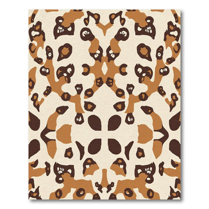 Brown And Cream Abstract Animalistic Forms Rug