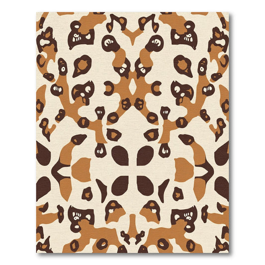 Brown And Cream Abstract Animalistic Forms Rug