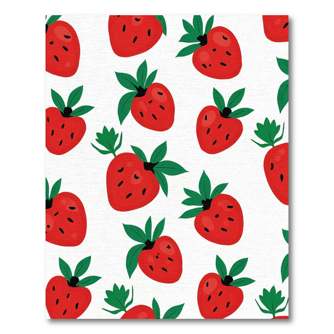 Playful Red Strawberry Pattern Rug