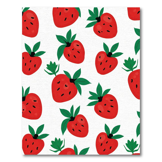 Playful Red Strawberry Pattern Rug