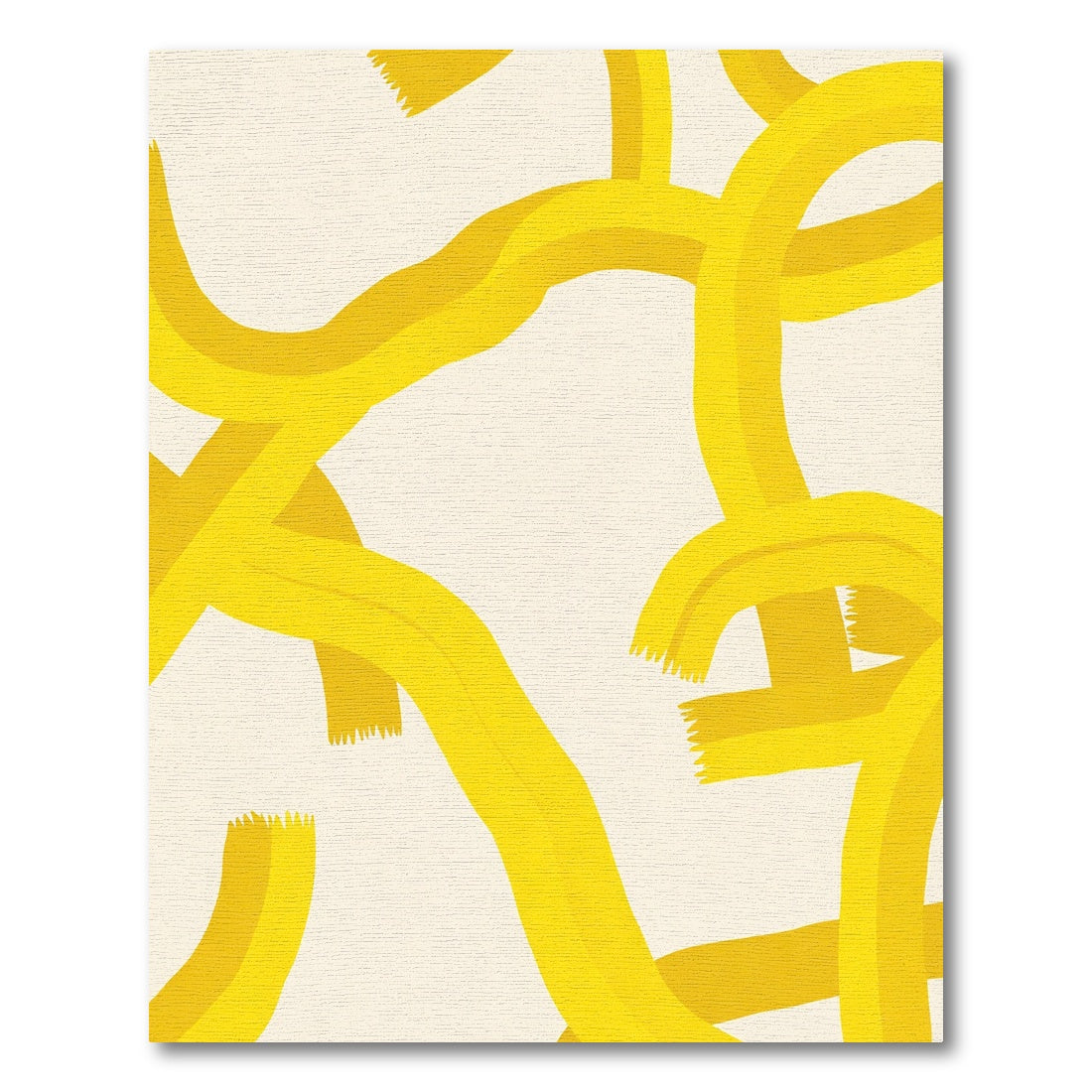 Golden Abstract Ribbon Swirl Rug