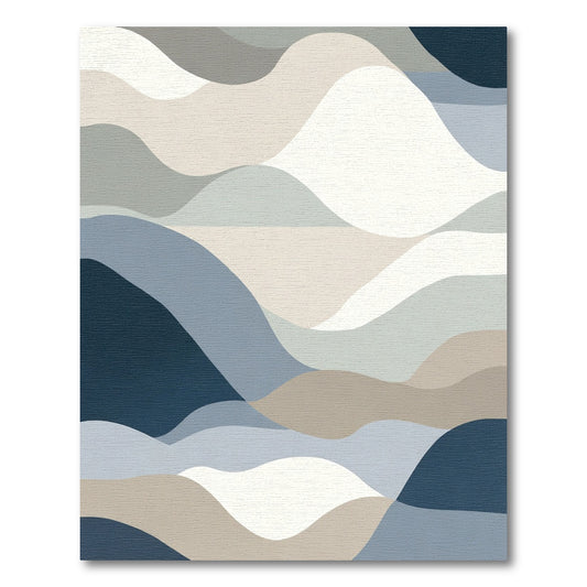 Calm Coastal Abstract Landscape Waves Rug