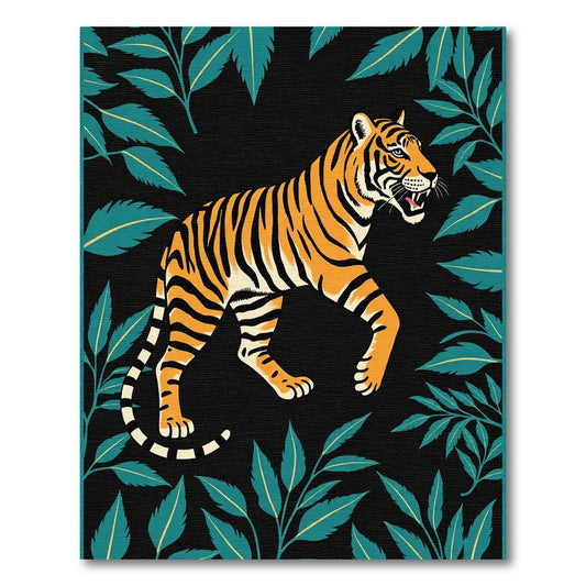 Bold Tiger Tropical Foliage Rug
