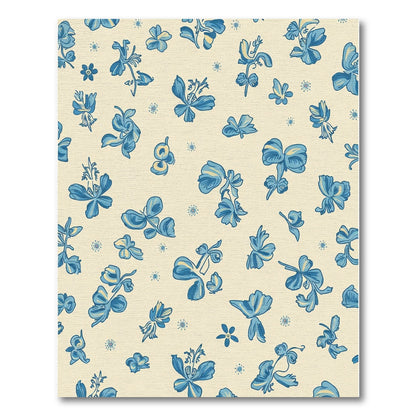 Blue Flowing Floral Scatter Rug