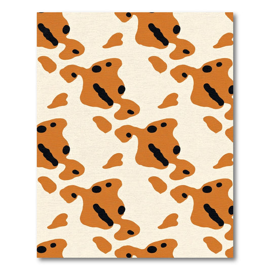 Orange Black Spotted Abstract Shapes Rug