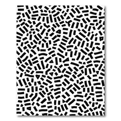 Black White Abstract Dash Scatter Rug