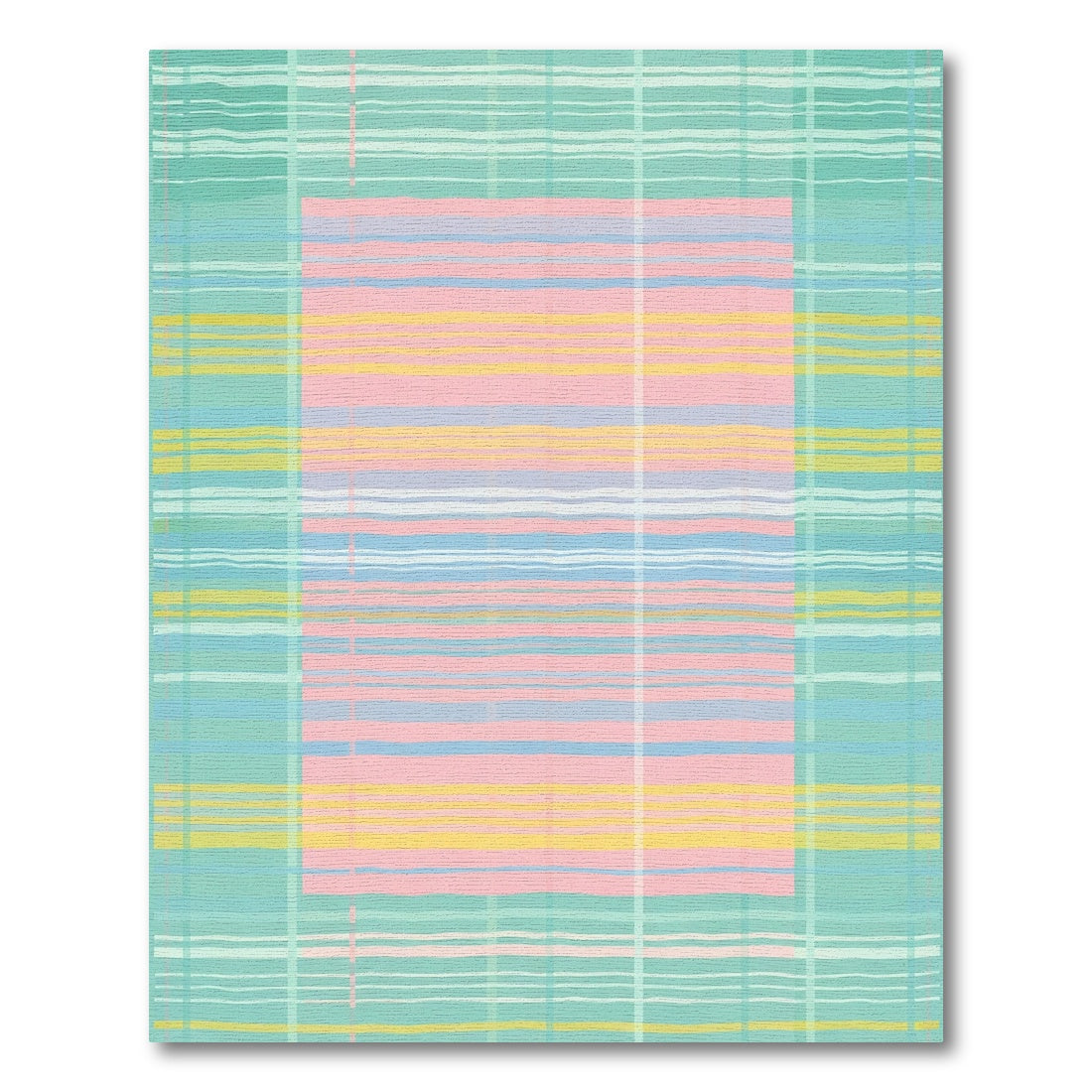 Pastel Plaid Abstract Stripes Rug