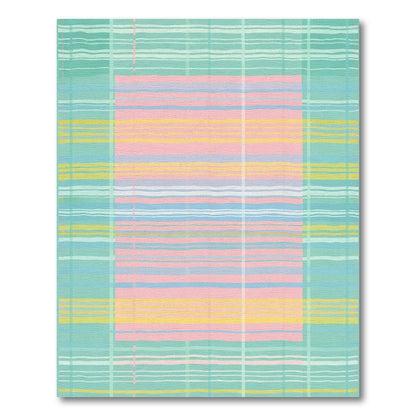 Pastel Plaid Abstract Stripes Rug