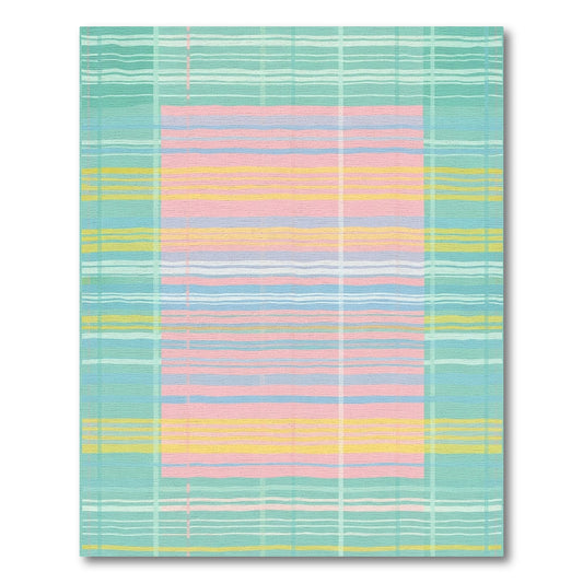 Pastel Plaid Abstract Stripes Rug
