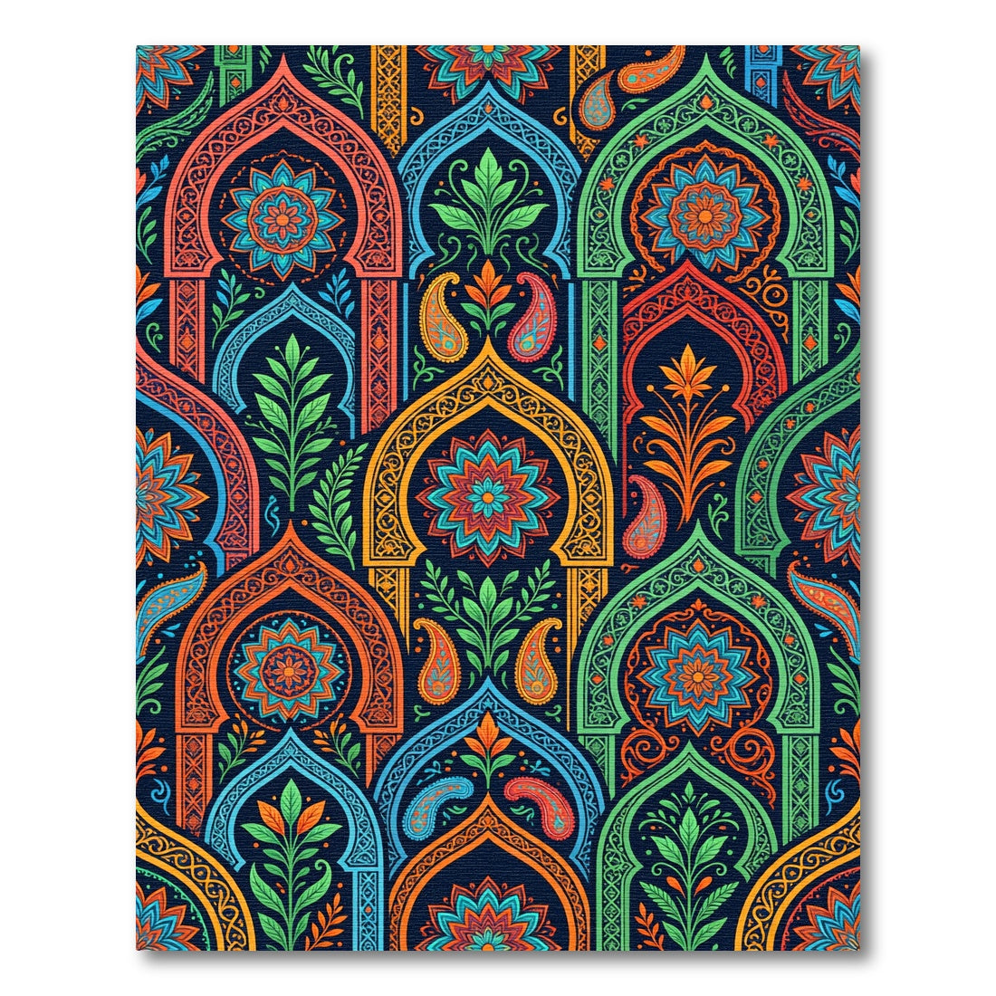 Vibrant Floral Arch Kaleidoscope Tapestry Rug