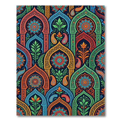 Vibrant Floral Arch Kaleidoscope Tapestry Rug