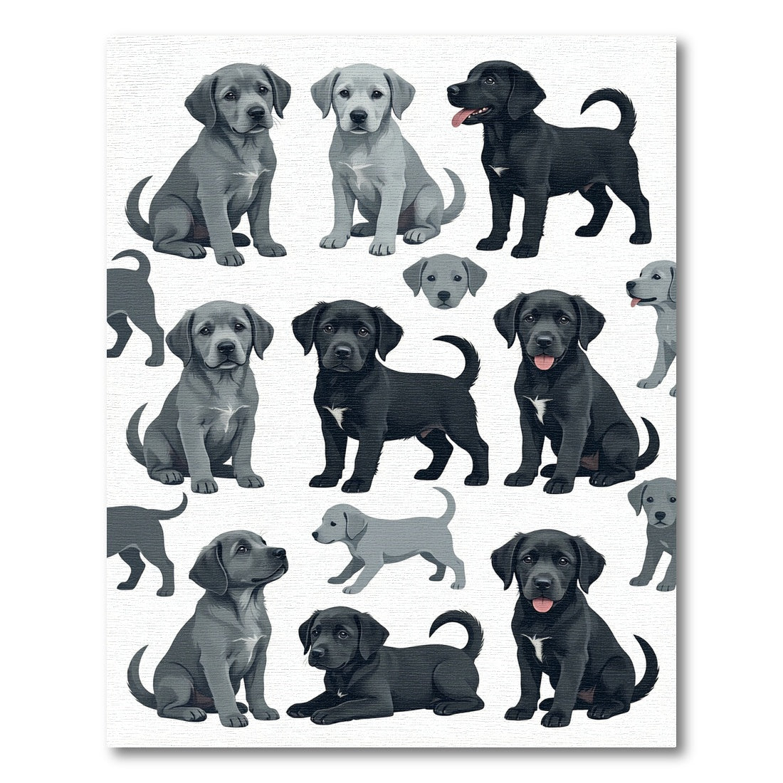 Cute Black and Gray Labrador Puppies Rug