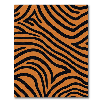 Orange Black Wild Stripes Rug