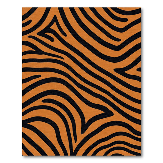 Orange Black Wild Stripes Rug