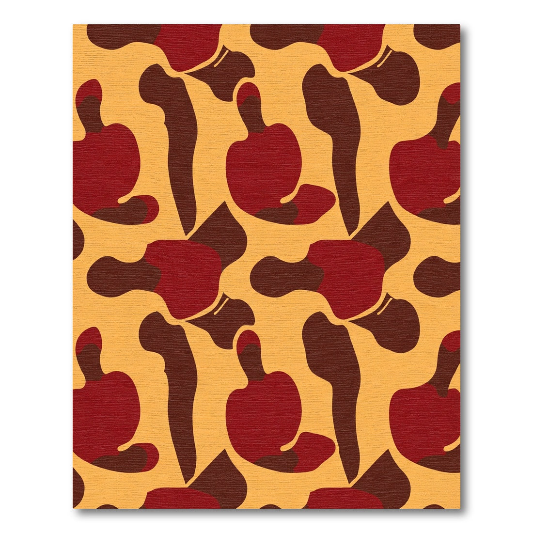 Abstract Red Brown Organic Forms Rug
