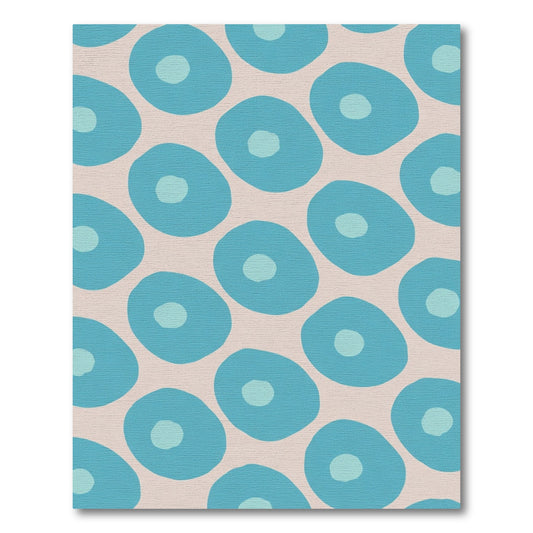 Teal Abstract Organic Circles Rug