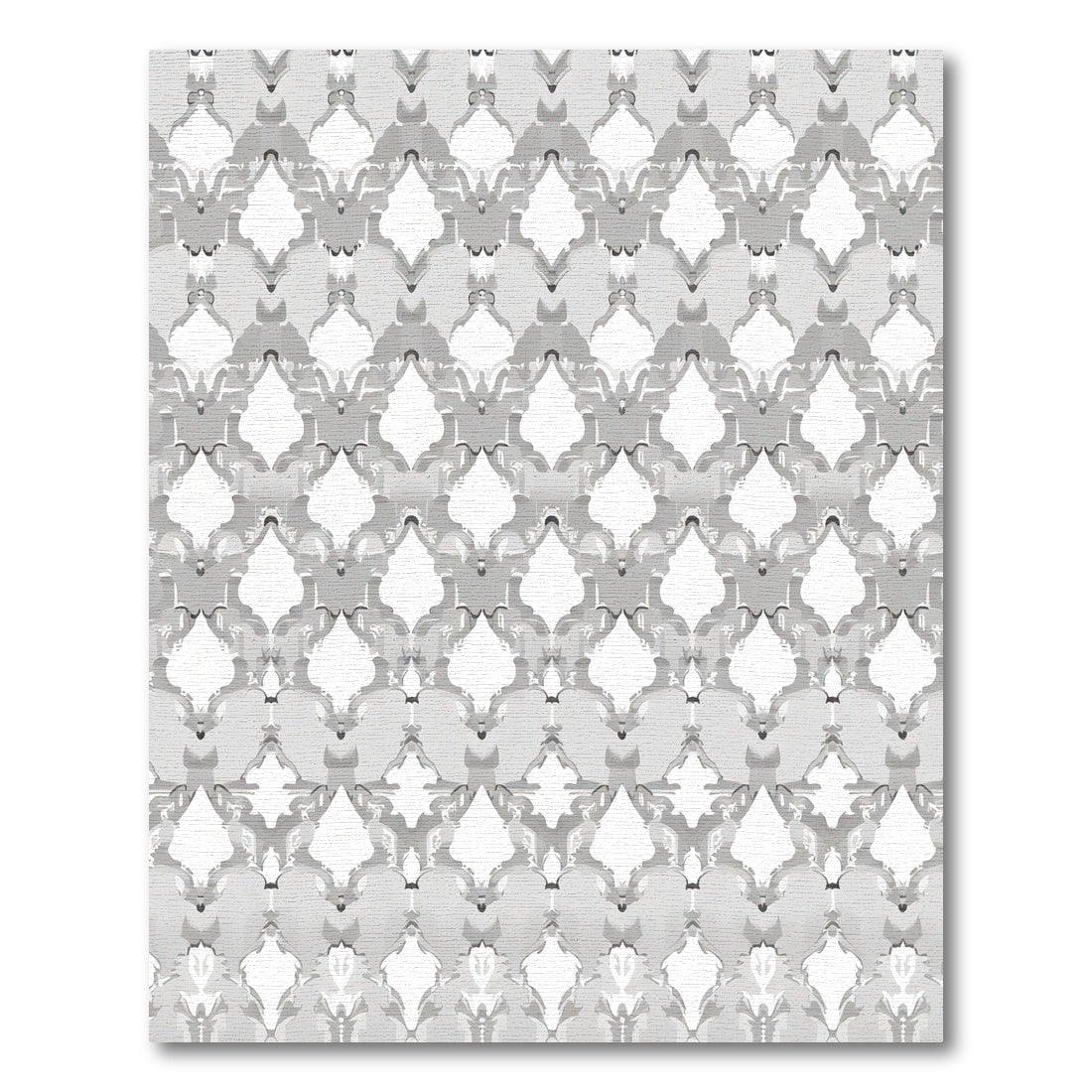 Monochromatic Argent Arabesque Lattice Rug