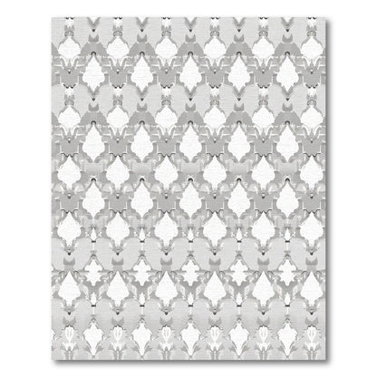 Monochromatic Argent Arabesque Lattice Rug