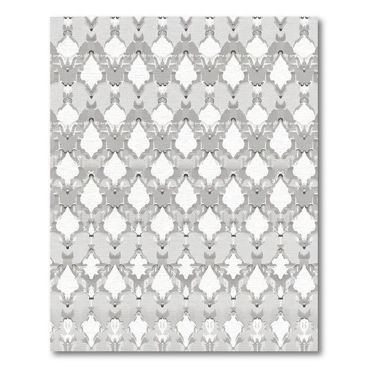 Monochromatic Argent Arabesque Lattice Rug