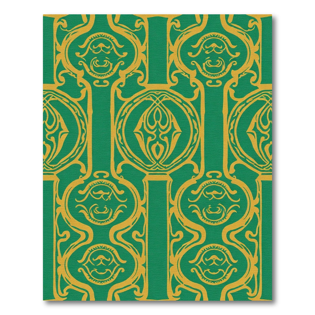 Grand Emerald Golden Art Nouveau Arch Rug