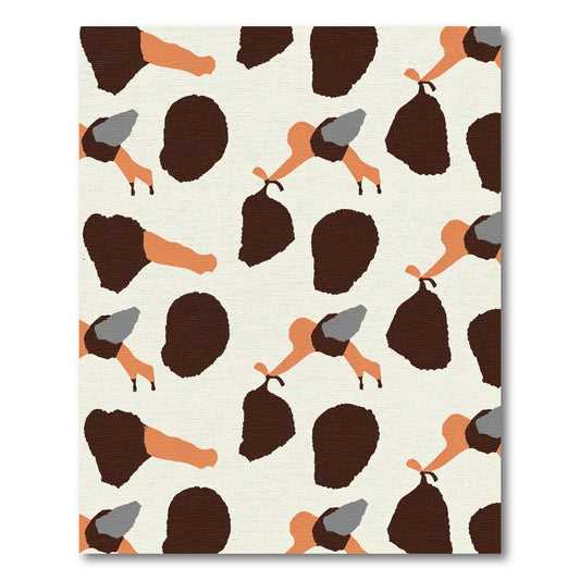 Abstract Earthy Tones Organic Shapes Rug