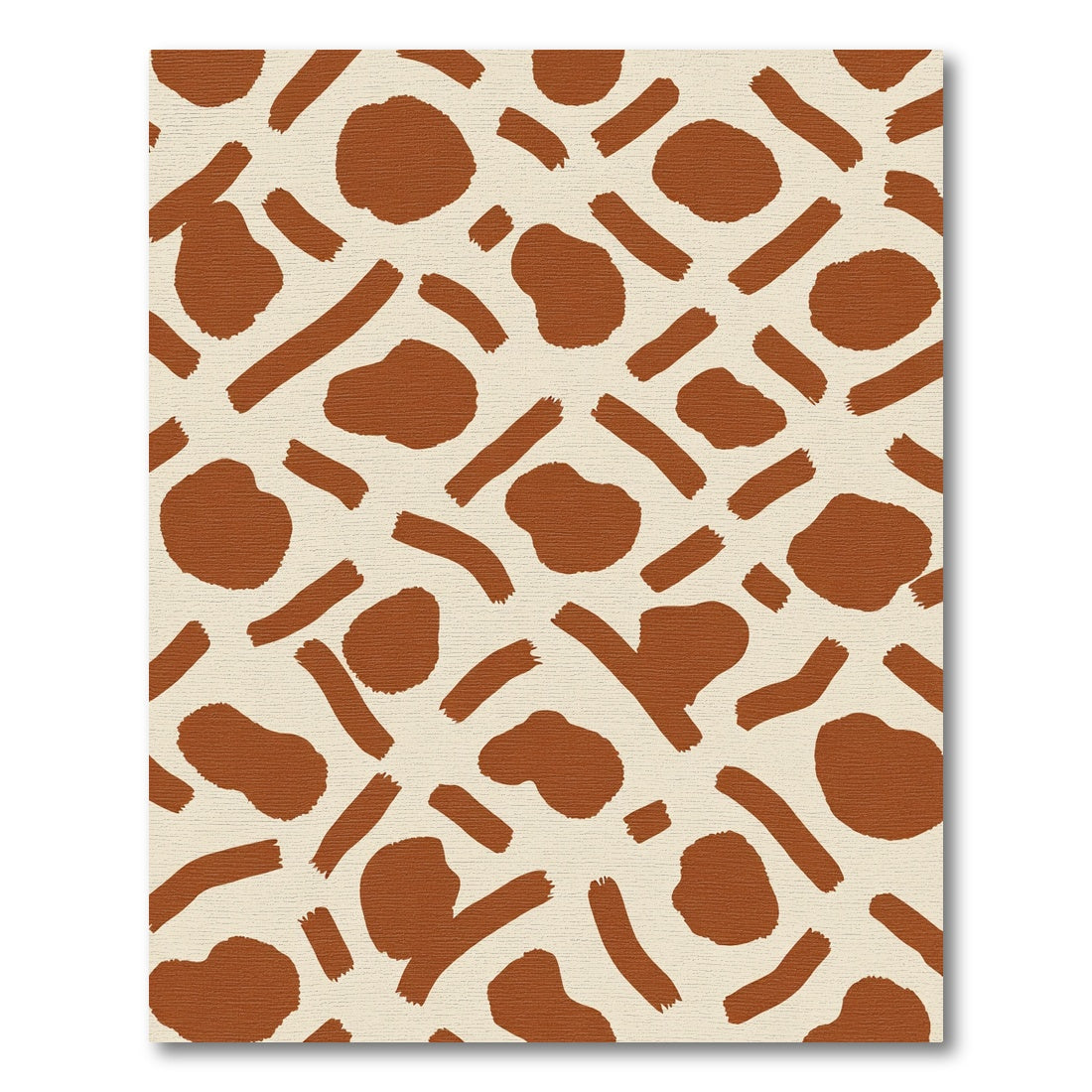 Earthy Brown Blotches Brushstrokes Rug