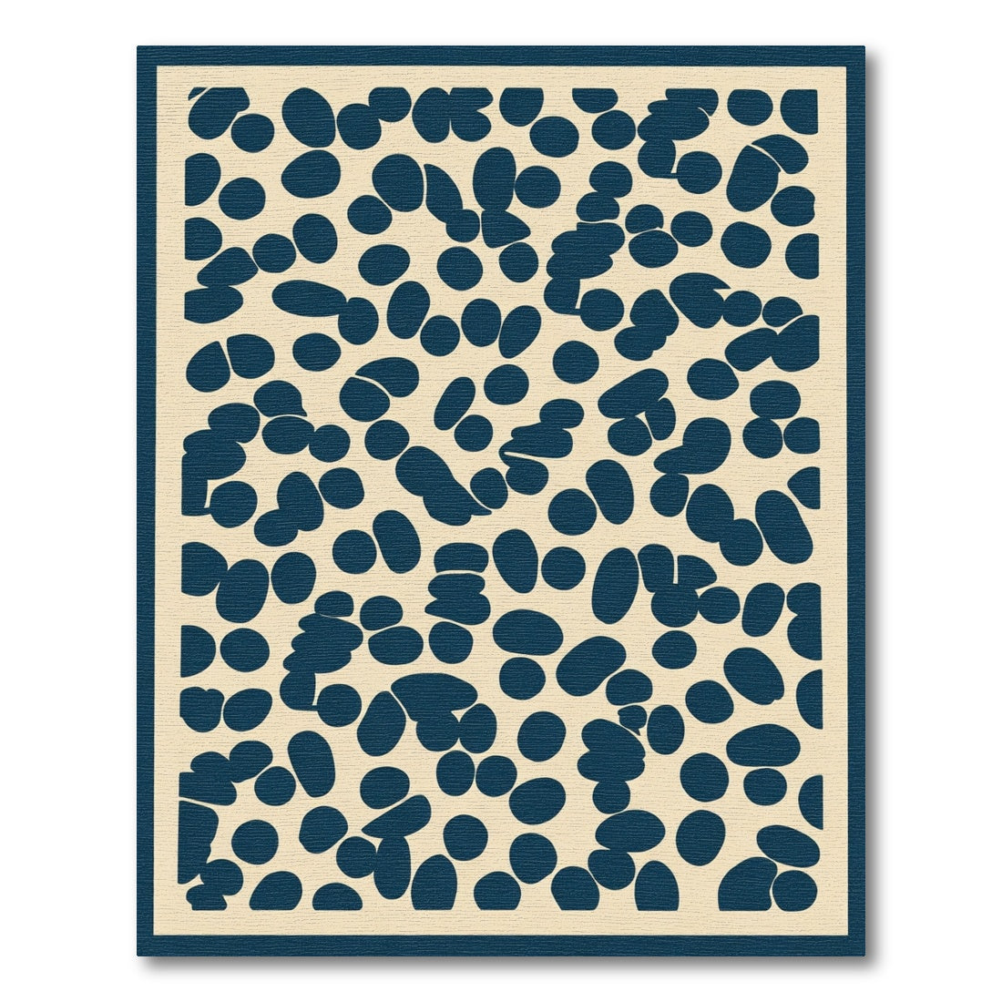 Navy Blue Speckled Pebble Composition Rug