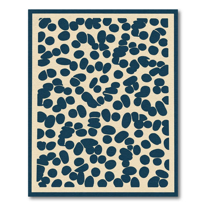 Navy Blue Speckled Pebble Composition Rug
