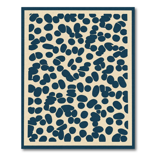 Navy Blue Speckled Pebble Composition Rug