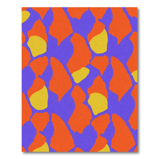 Bold Orange Yellow Amorphous Shapes Rug